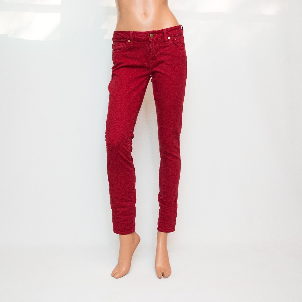 Work Custom Jeans Red Denim Skinny 26x30